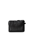 Lieblingstasche Physalis black leather coin purse with a zip closure and embossed aunts & uncles logo