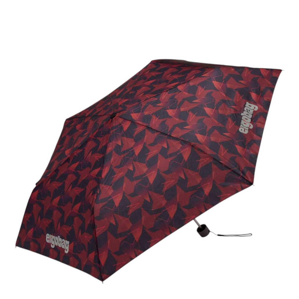 Lieblingstasche Affenzahn children's umbrella in red and black geometric pattern with reflective logo details