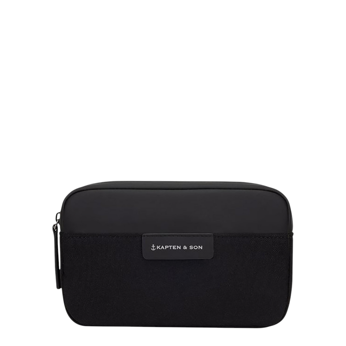 Lieblingstasche Habo compact black toiletry bag with a minimalist design and front mesh pocket