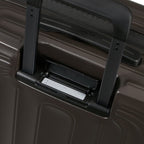 Lieblingstasche 2WANDER Spinner suitcase top view showing the black retractable handle and integrated luggage tag
