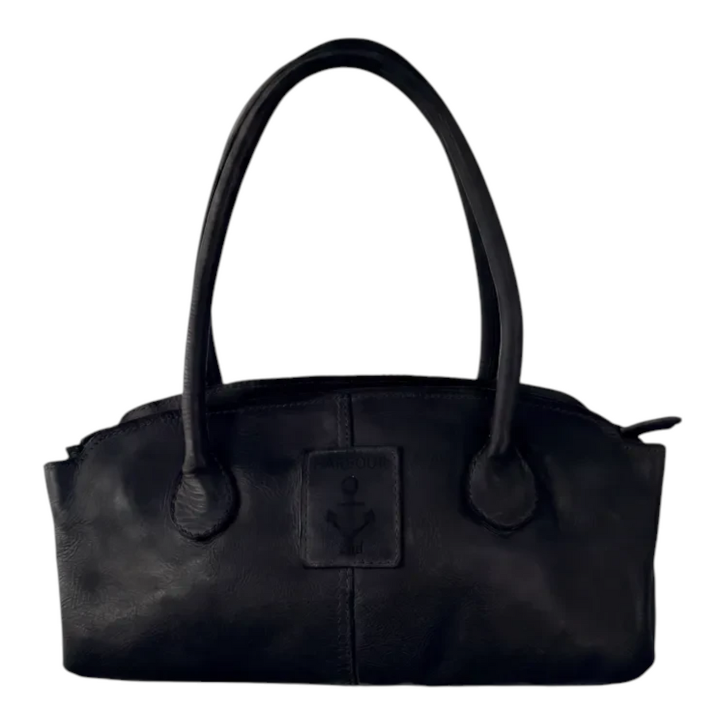 Lieblingstasche Adriella black leather handbag with anchor logo detail and dual shoulder straps