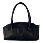 Lieblingstasche Adriella black leather handbag with anchor logo detail and dual shoulder straps