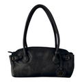 Lieblingstasche Adriella black leather handbag with anchor charm and side buckle details