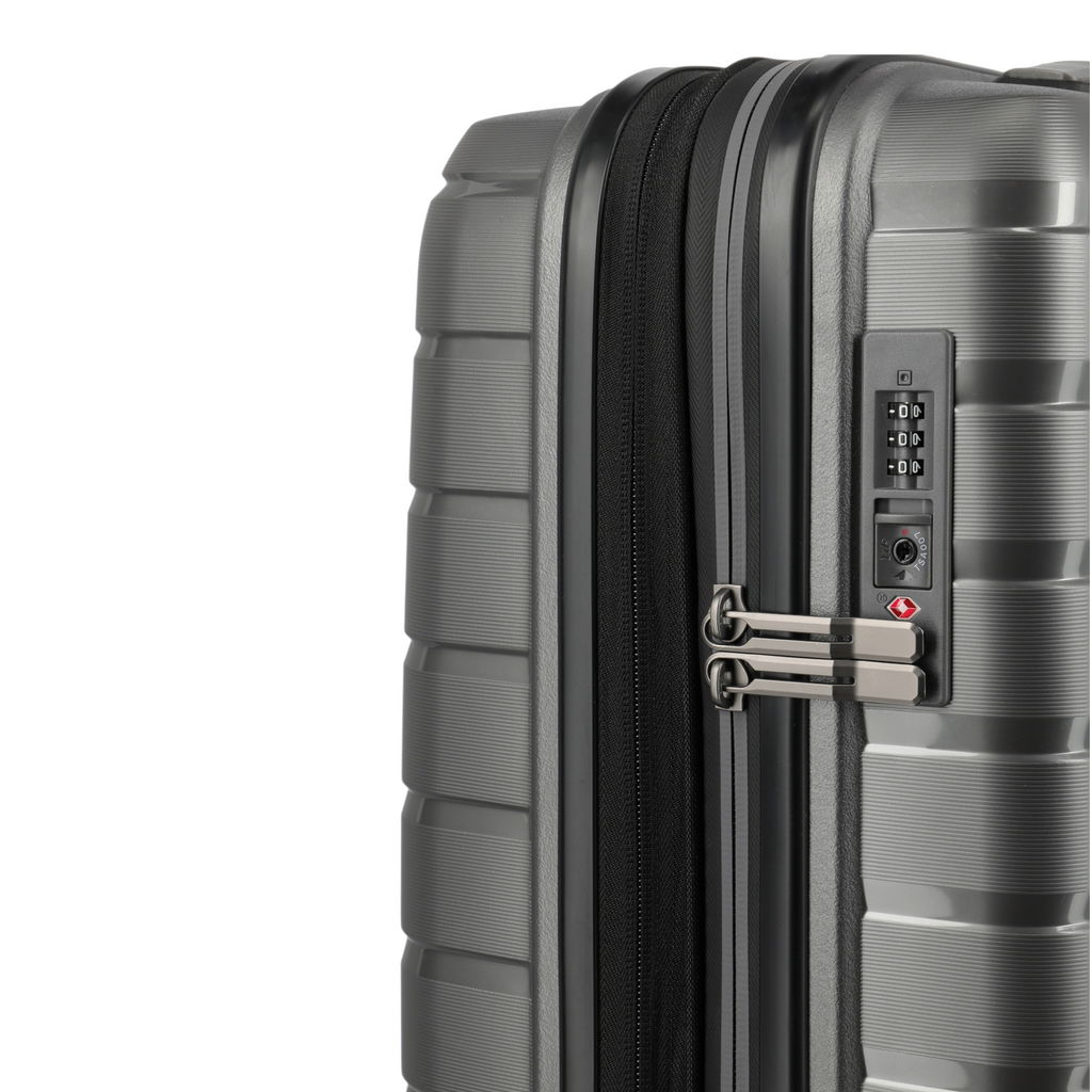 Lieblingstasche Air Base trolley suitcase in grey with TSA combination lock and durable hardshell exterior