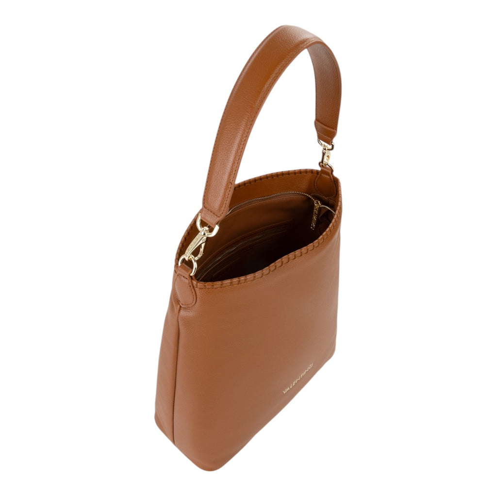 Lieblingstasche Aleksandra brown leather hobo bag with braided trim and gold hardware.