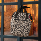 Lieblingstasche Allrounder R insulated backpack in leopard print with top handles and front zip pocket