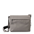 Lieblingstasche Aoki RE lite grey crossbody bag with a flap closure and minimalist embossed logo detail