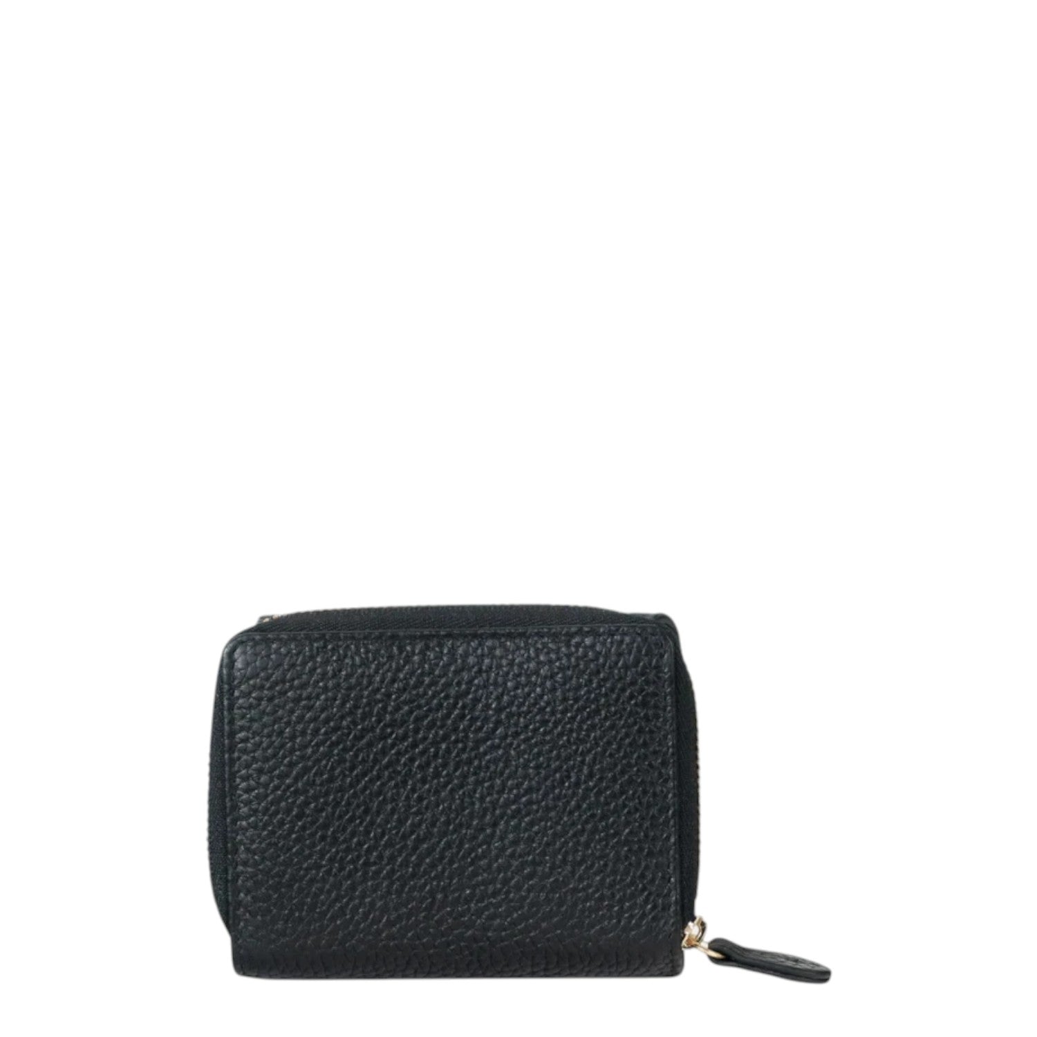 Lieblingstasche Asti RV Geldbörse 6CS in black pebbled leather with a gold zip closure