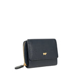 Lieblingstasche Asti RV Geldbörse 6CS in black grained leather with gold logo and side zipper