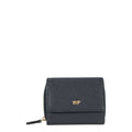 Lieblingstasche Asti RV Geldbörse 6CS in dark blue grained leather with a gold-tone metal bull logo emblem