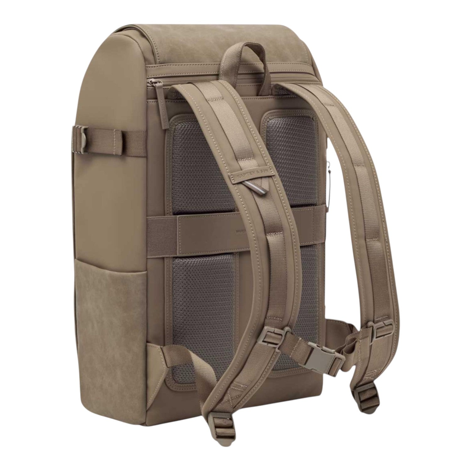 Lieblingstasche Bali Pro taupe backpack with padded straps and mesh back panel for comfort.