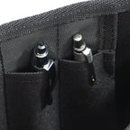 Lieblingstasche Barkasse Mini black canvas organizer with pen pockets, holding two pens.