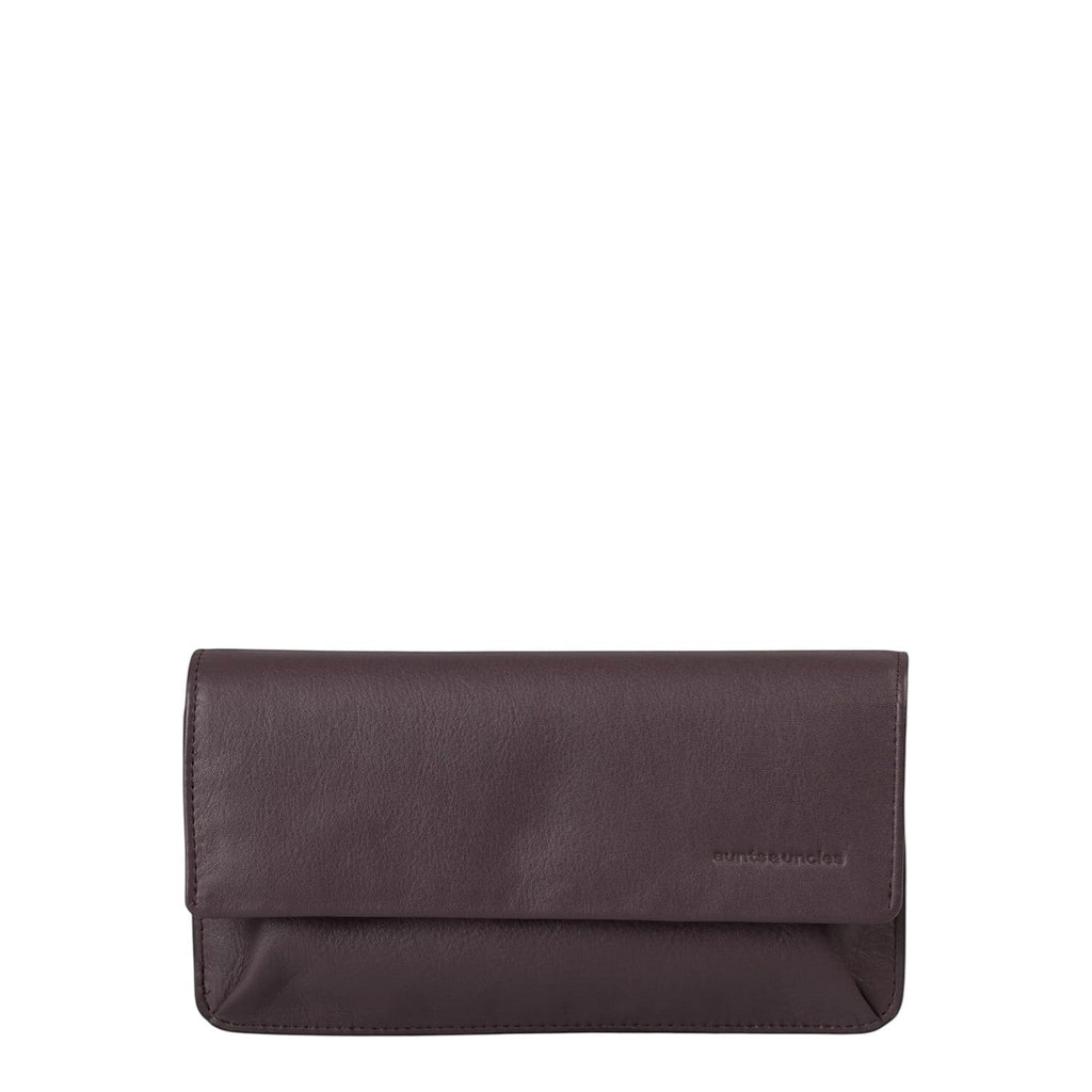 Lieblingstasche Bay dark brown leather clutch wallet with a flap closure and embossed branding