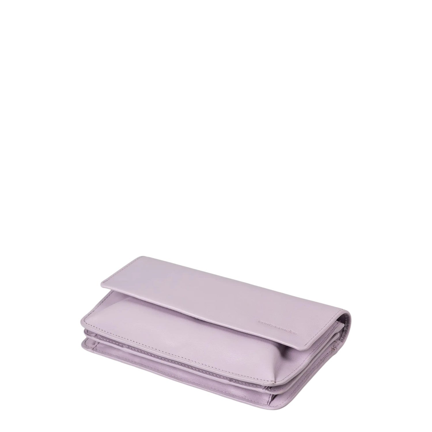 Lieblingstasche Bay wallet in soft lilac leather with a fold-over flap closure