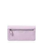 Lieblingstasche Bay light purple leather wallet with a zippered back pocket and embossed logo detail.
