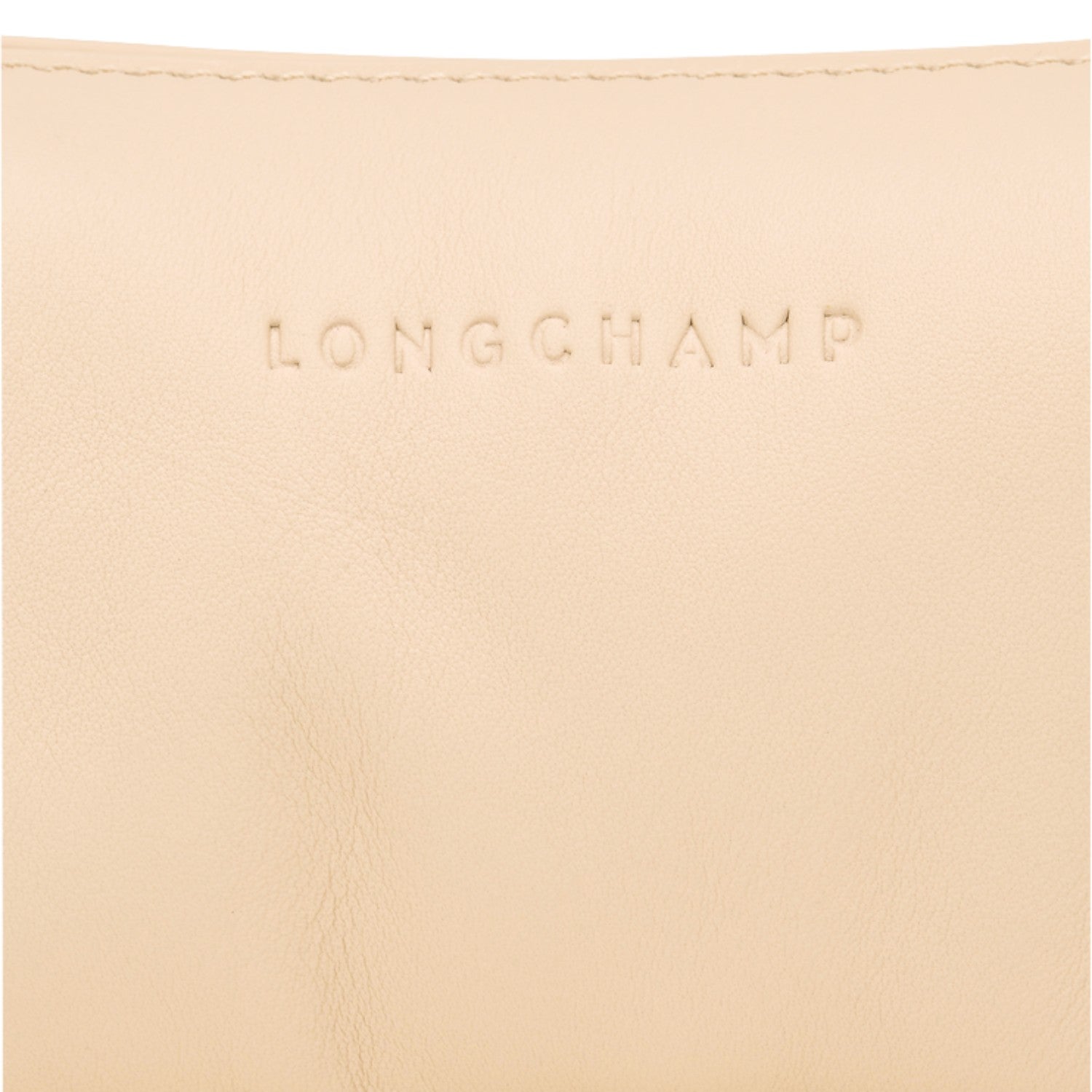 Lieblingstasche Looong Schultertasche S in beige leather with embossed Longchamp logo detail