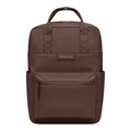 Lieblingstasche Bergen Pro backpack in dark brown with a minimalist design, top handles, and front zippered pocket.