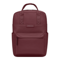 Lieblingstasche Bergen Pro backpack in deep burgundy with a minimalist design, top handles, and front zip pocket.