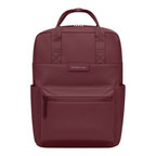 Lieblingstasche Bergen Pro backpack in deep burgundy with a minimalist design, top handles, and front zip pocket.