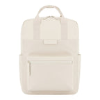 Lieblingstasche Bergen Pro backpack in off-white with a front zip pocket, top handles, and minimalist design.
