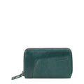 Lieblingstasche Betty dark green leather wallet with a zip-around closure and front pocket detail.