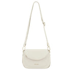 Lieblingstasche Big Sister off-white leather crossbody bag with a curved flap and adjustable shoulder strap