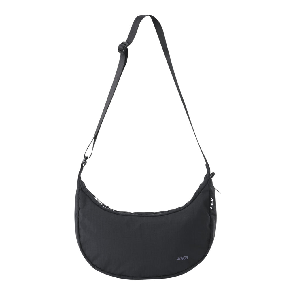 Lieblingstasche black crescent-shaped sling bag with an adjustable shoulder strap and minimalist design