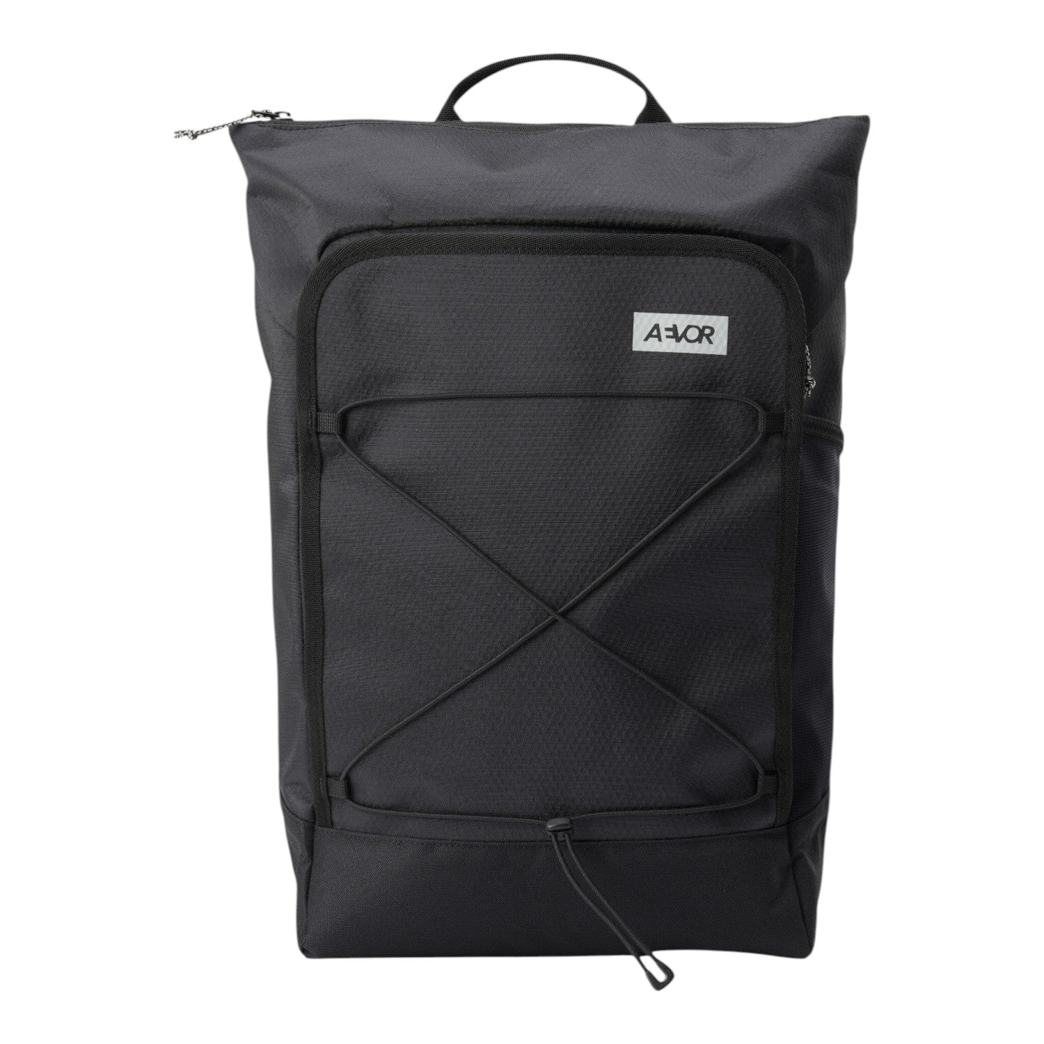 Lieblingstasche Day Pack FLX black backpack with front bungee cord system and AEVOR logo patch