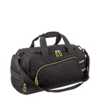 Lieblingstasche Lightstyler Duffle L black sports bag with neon green zipper accents and adjustable shoulder strap