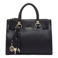 Lieblingstasche black ECS Satchel S handbag with braided top handles and gold-tone logo charm
