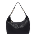 Lieblingstasche black ECS Hobo M shoulder bag with a textured finish, gold chain strap, and logo charm.