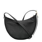 Lieblingstasche Le Foulonné black crescent-shaped leather crossbody bag with gold-tone hardware