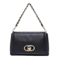 Lieblingstasche black pebbled leather crossbody bag with gold logo hardware and a chain shoulder strap