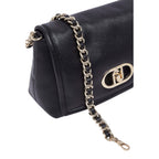 Lieblingstasche Crossbody L black pebbled leather bag with gold chain strap and metallic turn-lock closure