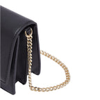 Lieblingstasche ECS Crossbody S bag in black pebbled leather with a gold chain shoulder strap