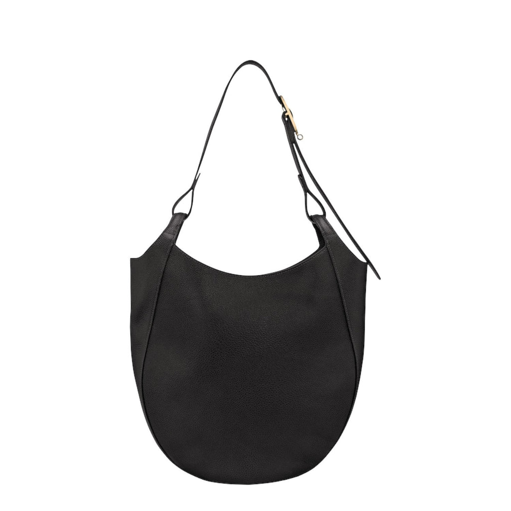 Lieblingstasche Le Foulonné black leather hobo shoulder bag with gold hardware and adjustable strap
