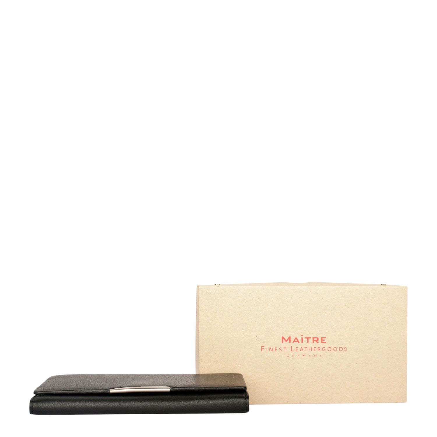 Lieblingstasche black leather Diedburg purse with silver clasp and box.