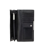 Lieblingstasche black leather Diedburg purse with multiple card slots and zip pocket.