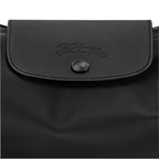 Lieblingstasche black leather shoulder bag with embossed horse logo and snap closure