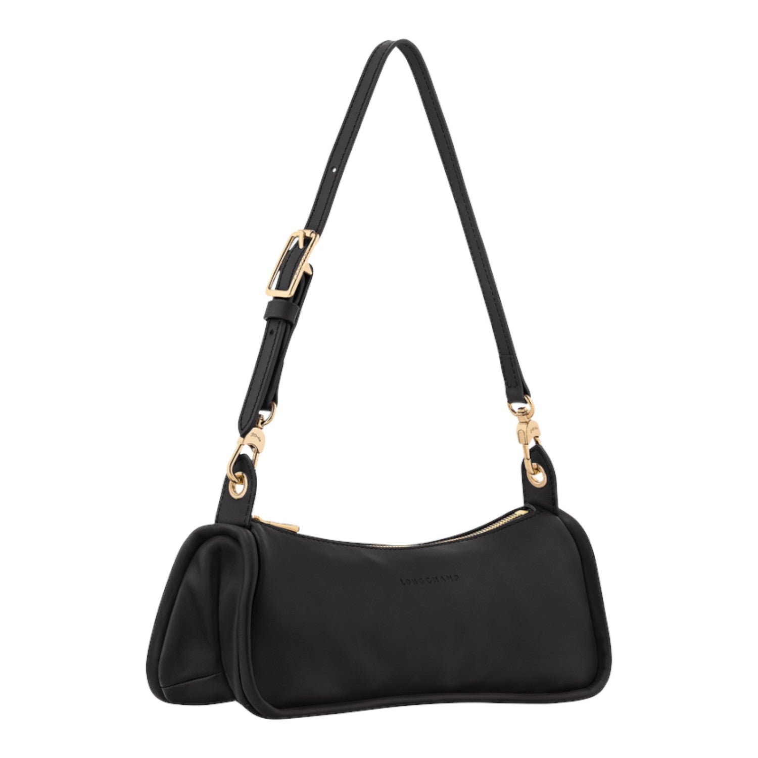 Lieblingstasche black leather shoulder bag with gold hardware and adjustable strap