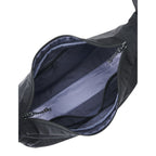 Lieblingstasche black nylon sling bag interior view with zipper pocket and mesh compartment