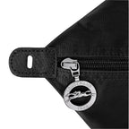 Lieblingstasche black nylon Le Pliage One Reisetasche XL travel bag with silver zipper and horse logo charm