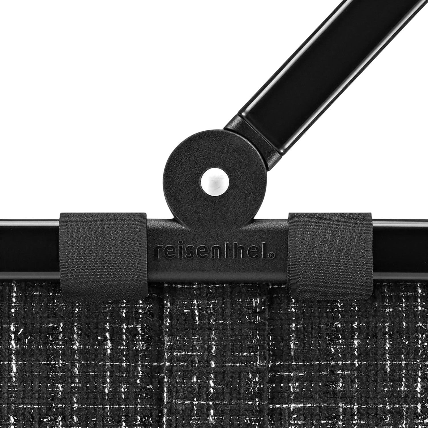 Lieblingstasche black and white tweed carrybag with black frame and handle.