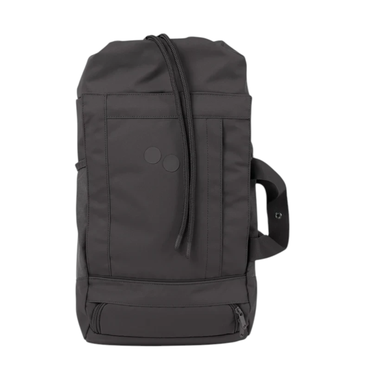 Lieblingstasche Blok Medium charcoal grey backpack with drawstring closure and side carry handle