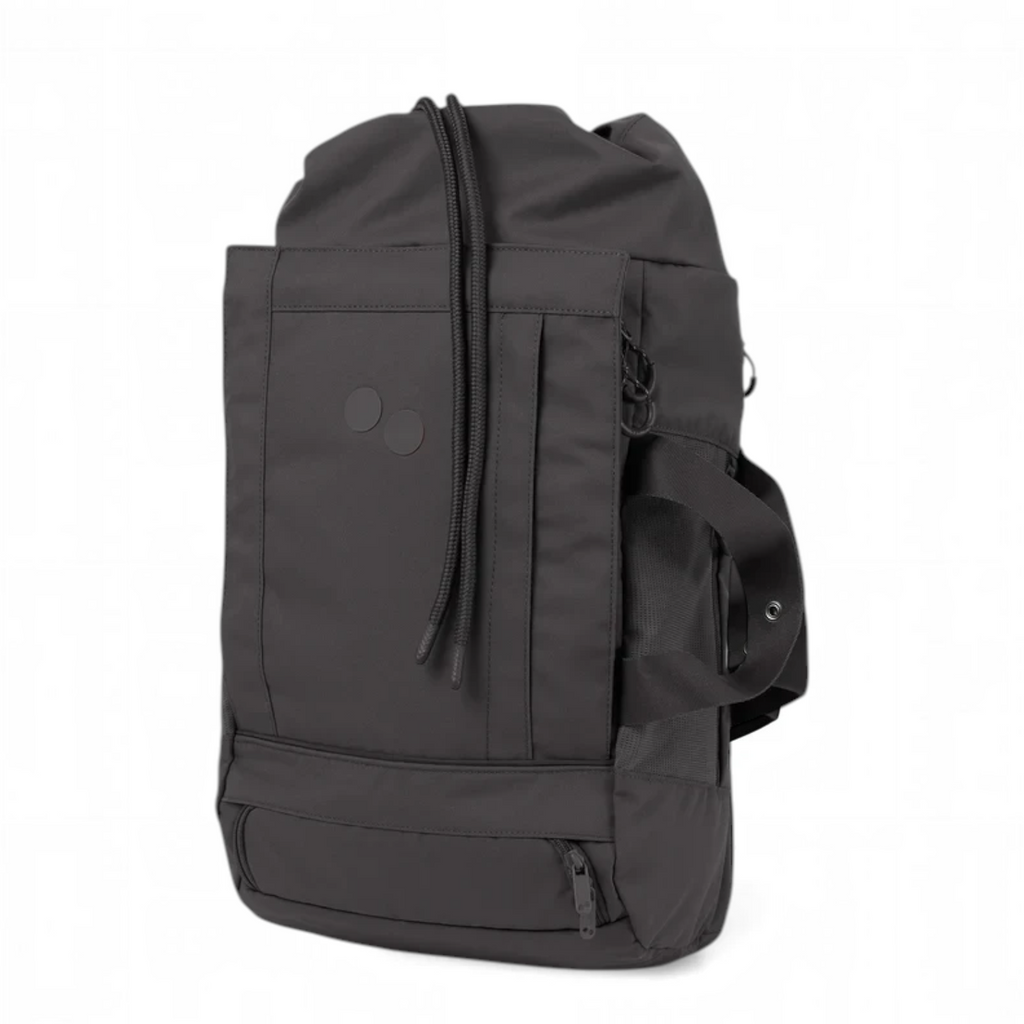 Lieblingstasche Blok Medium charcoal grey backpack with drawstring closure and side carry handle