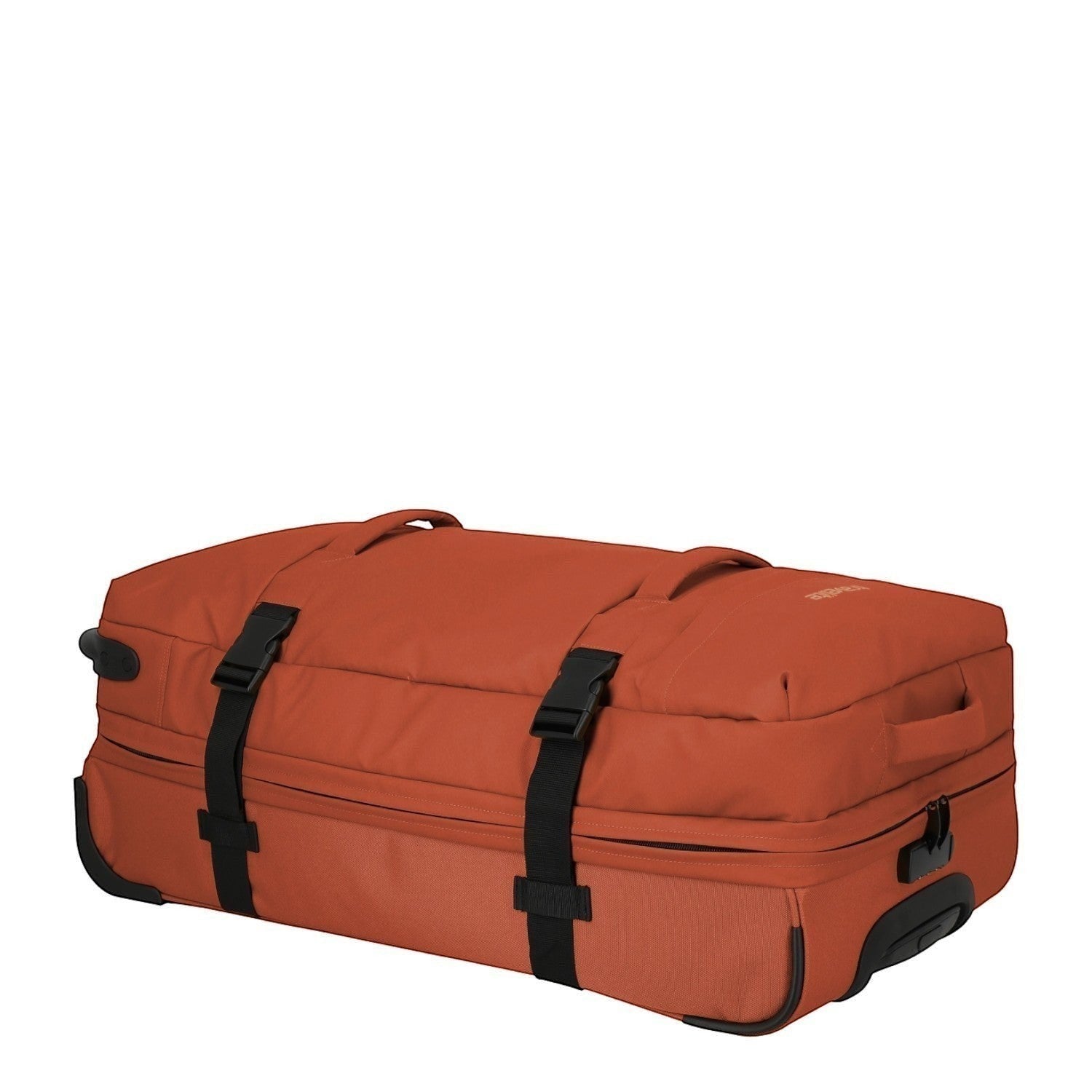 Lieblingstasche BOLONIA L orange rolling travel bag with black straps and wheels