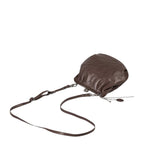Lieblingstasche Mrs. Fortune Cookie dark brown leather crossbody bag with a vintage-style kiss-lock clasp