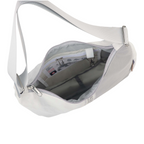 Lieblingstasche Bucht shoulder bag in light grey with an open zippered main compartment and adjustable strap