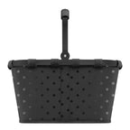 Lieblingstasche Carrybag in black with grey polka dots, featuring a sturdy foldable aluminium handle.