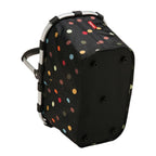 Lieblingstasche Carrybag in black with colorful polka dots, featuring a sturdy aluminum frame and protective feet.